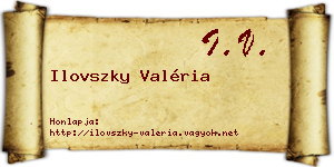 Ilovszky Valéria névjegykártya