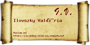 Ilovszky Valéria névjegykártya